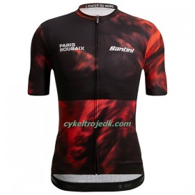 Cykeltrøje Santini 2023 Paris-Roubaix Hell of the North Rød Sort